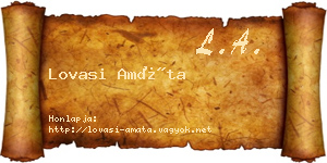 Lovasi Amáta névjegykártya